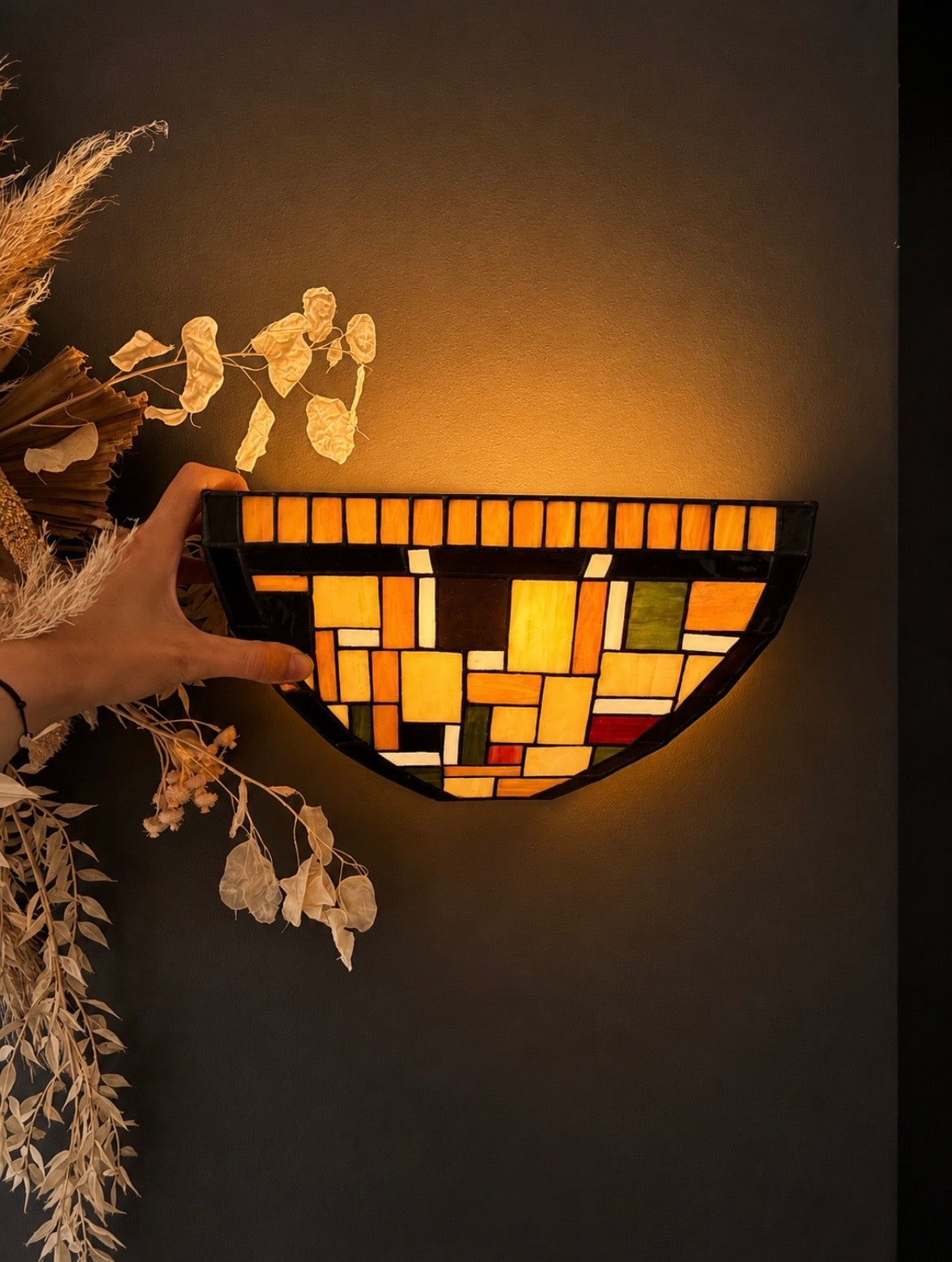 Ensemble de 4 appliques "Mosaïque" en verre - 1970.