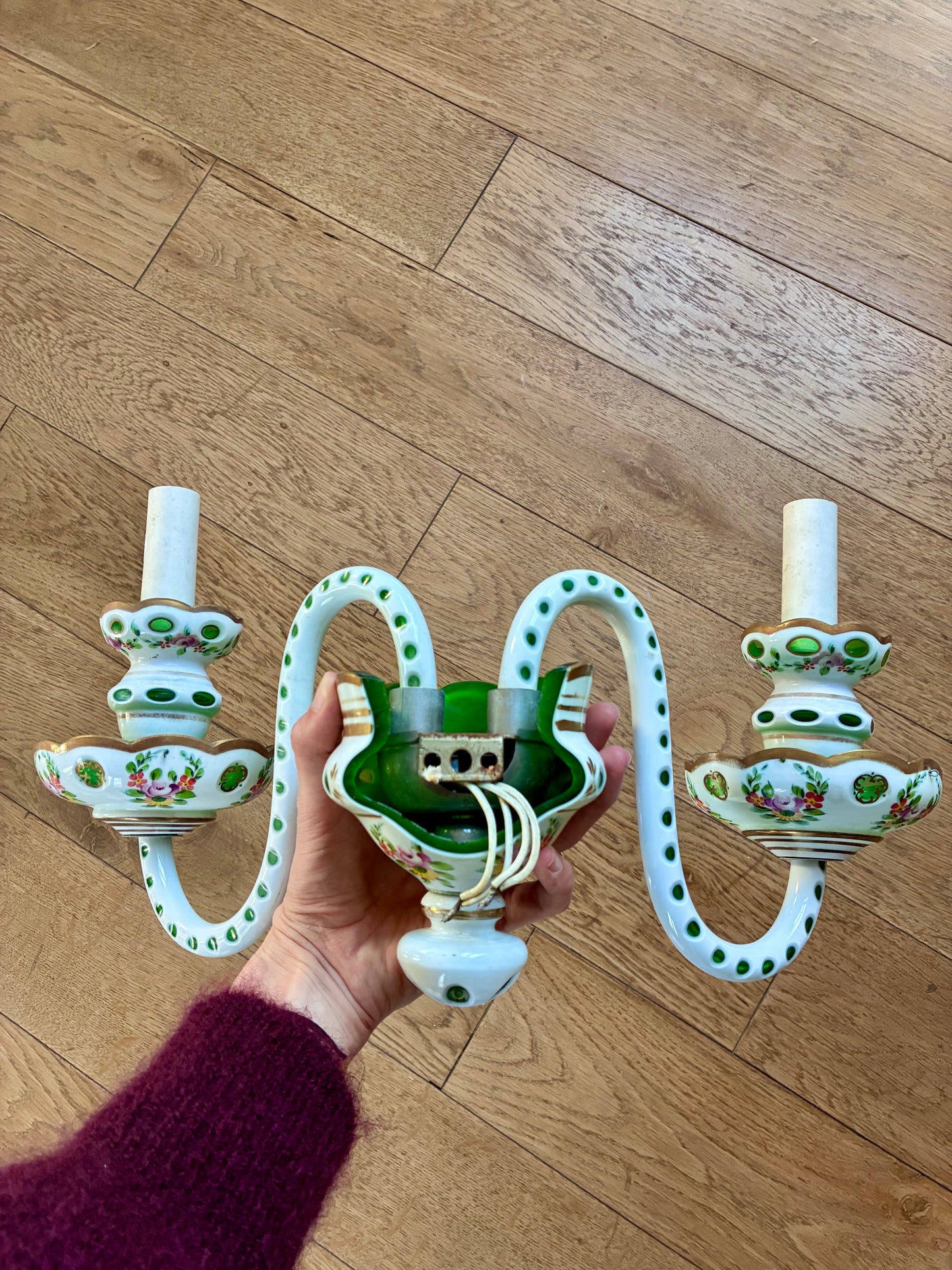 Paire d'appliques "Bohême" en verre - 1950.