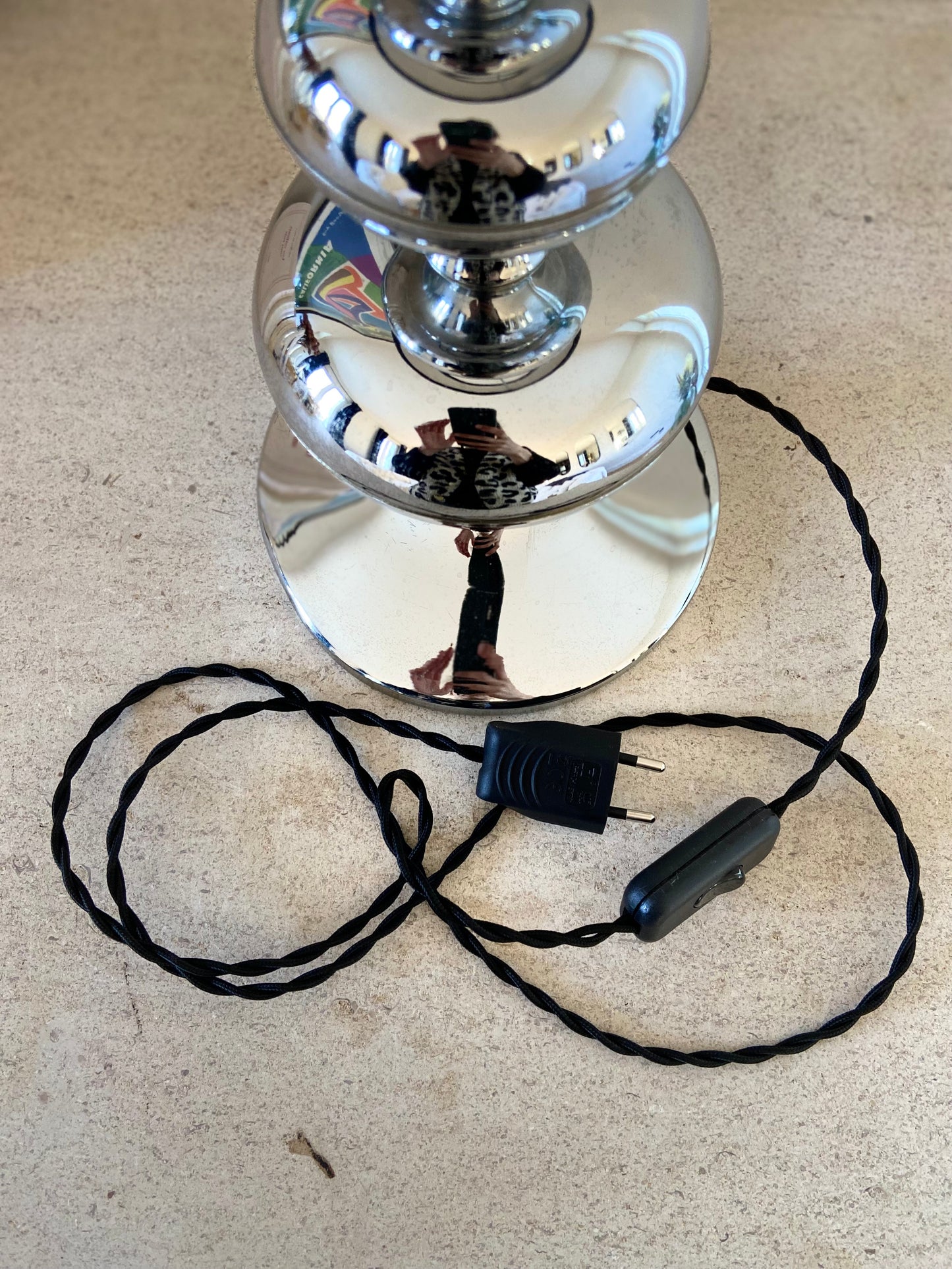 Grande lampe "Bulle" en métal chromé - 1970.