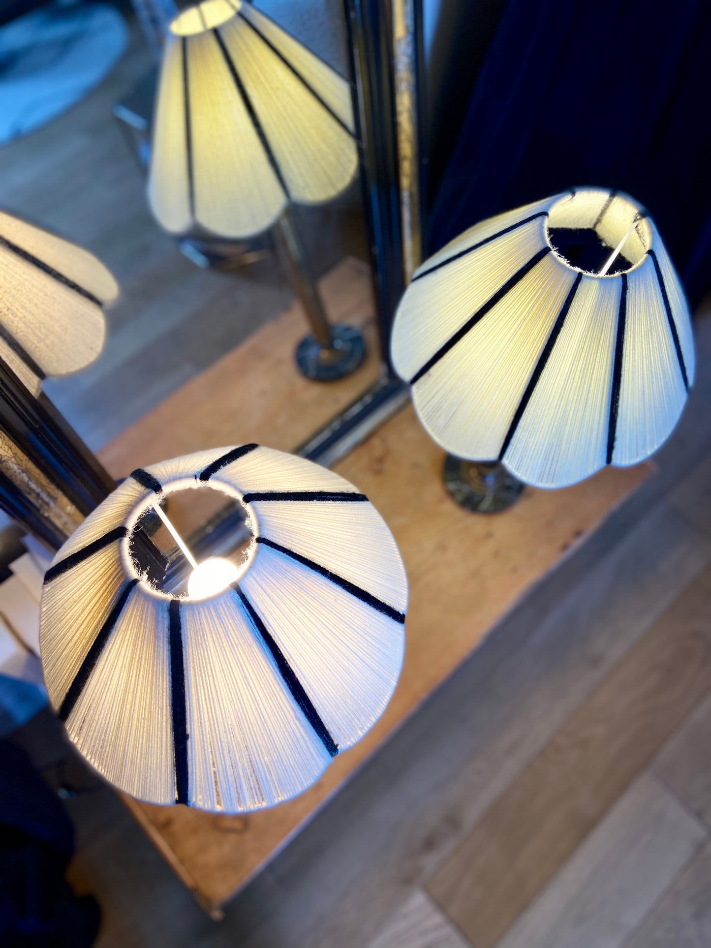 Paire de lampes "Méduses" en laiton et marbre - 1950.