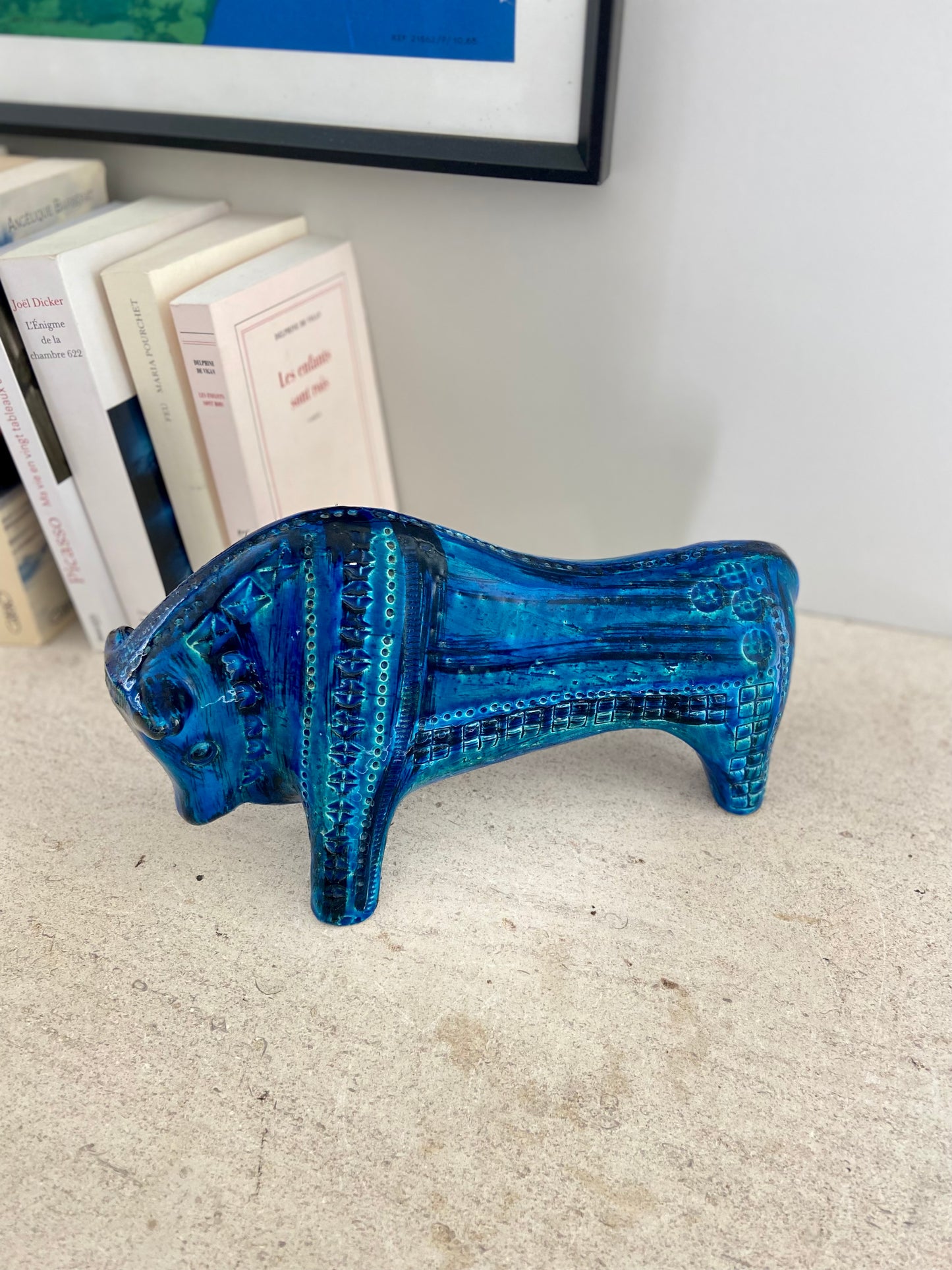 Taureau en céramique émaillée Aldo Londi - 1965.