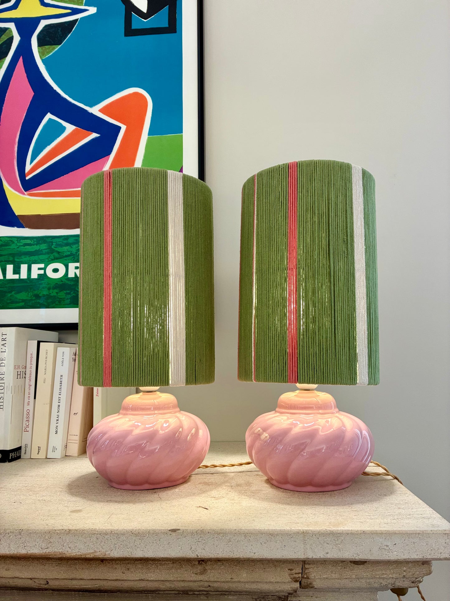 Paire de lampes "Candy" en céramique - 1970.