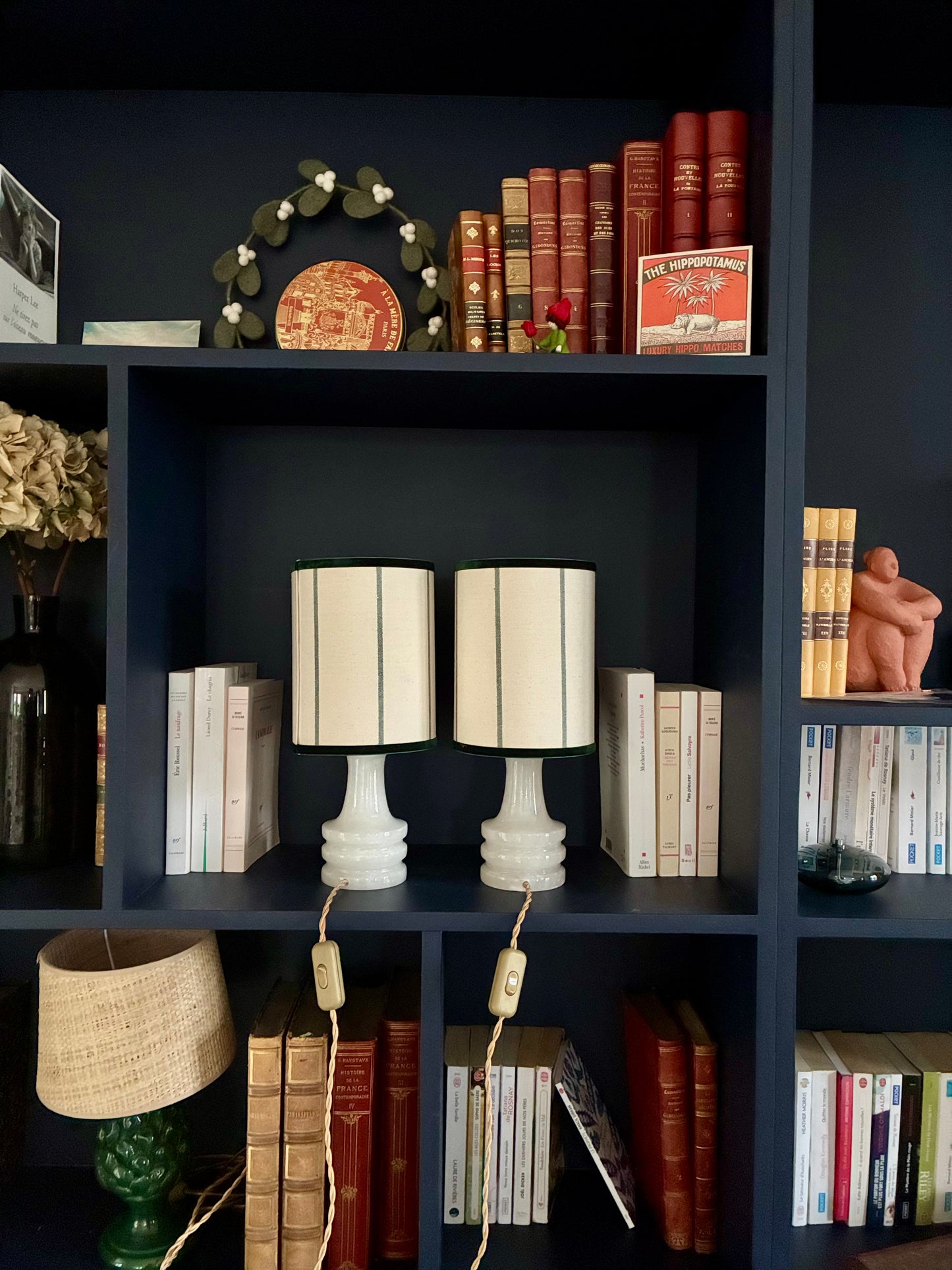 Paire de lampes de chevet "Wood" en albâtre - 1950.