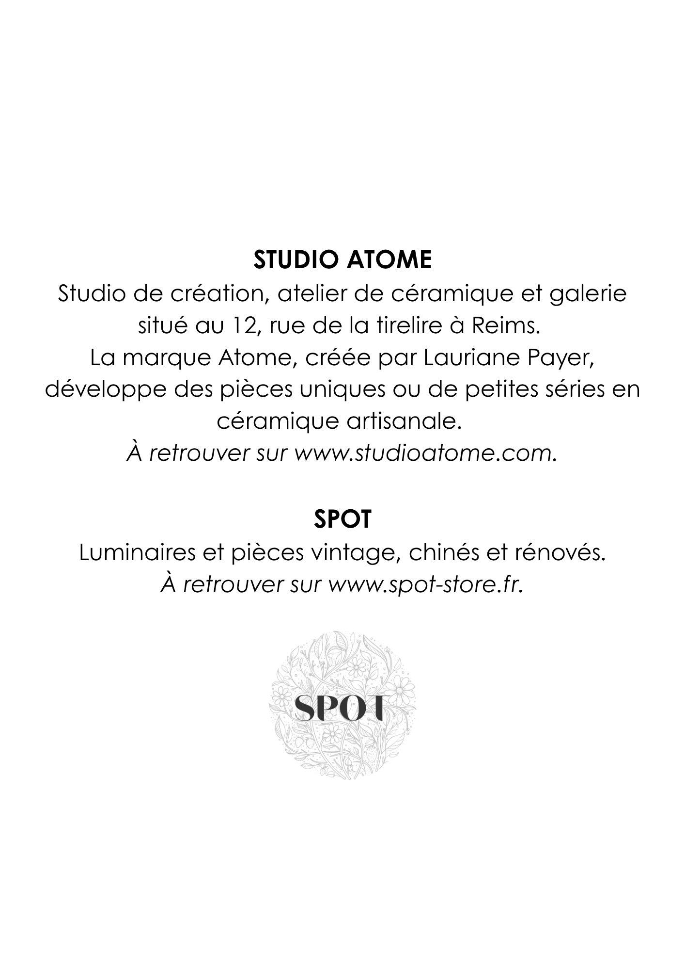 Lampe "Initiale" SPOT x ATOME en céramique - 2026 (Havane).