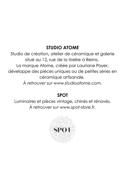 Lampe "Initiale" SPOT x ATOME en céramique - 2026 (Havane).