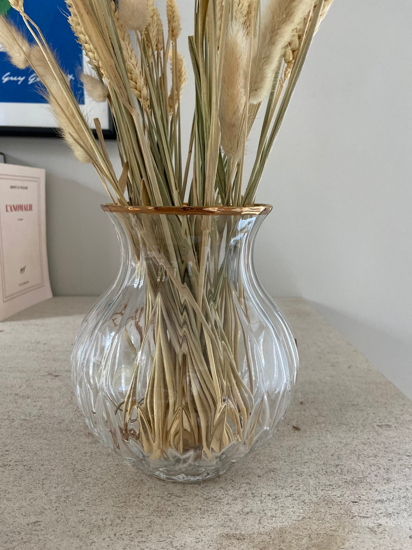 Gadrooned crystal vase