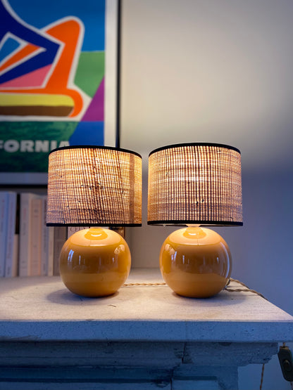 Pair of ceramic “POP” bedside lamps