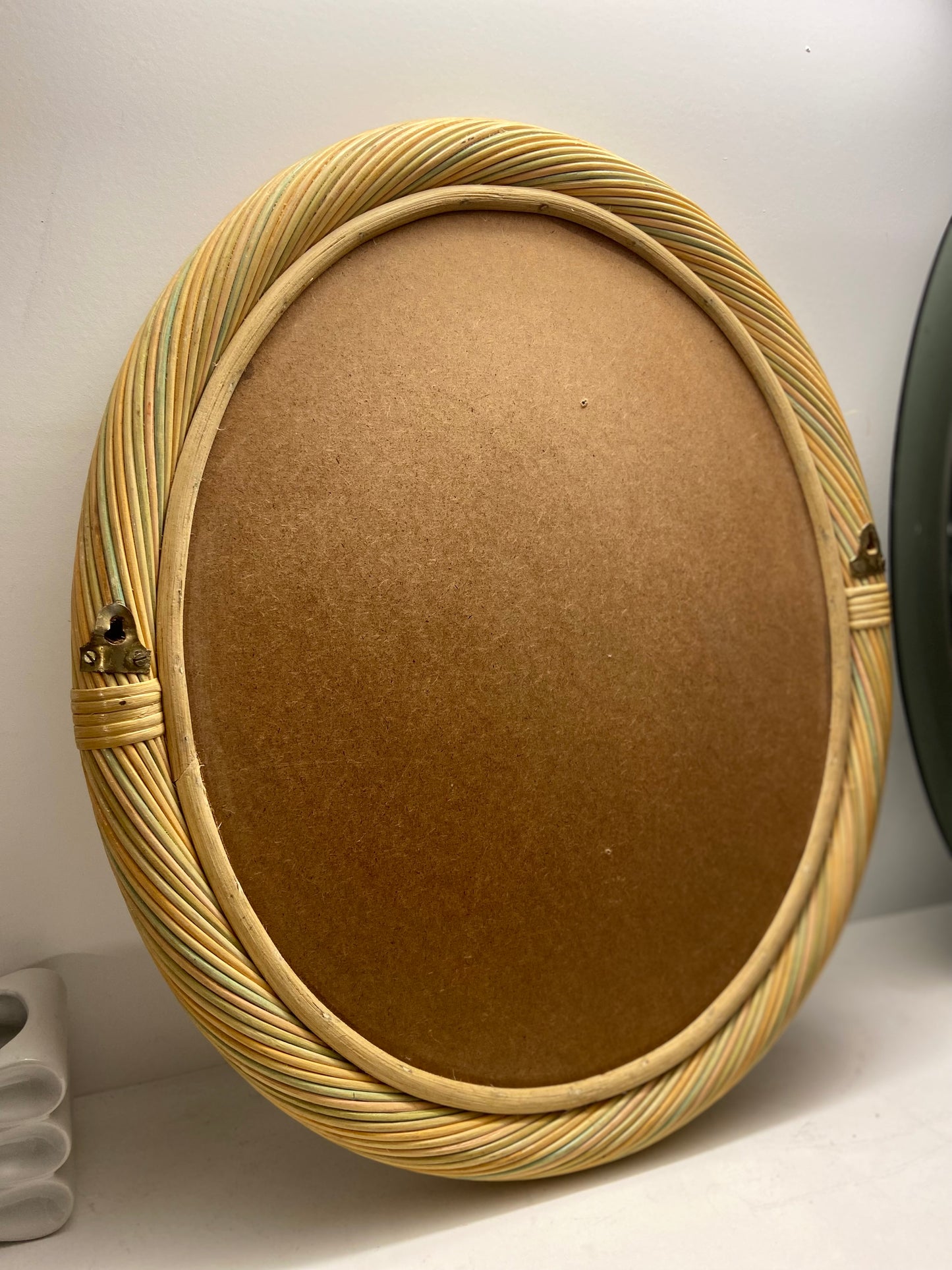 Large twisted straw mirror - circa 1970.