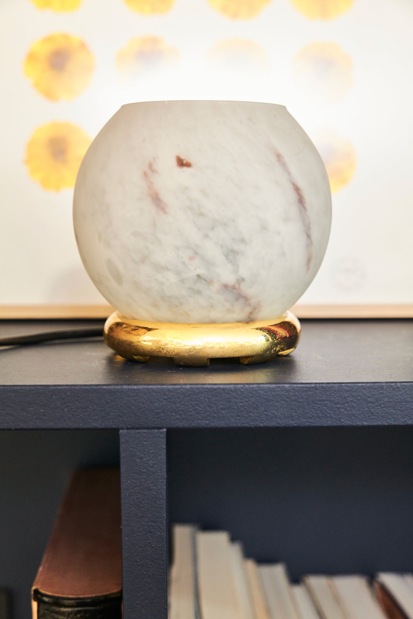 Petite lampe "Boule" en pâte de verre