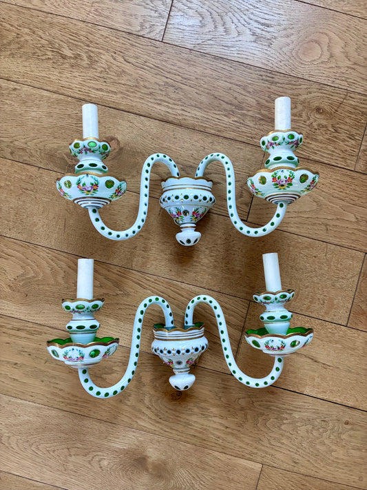 Paire d'appliques "Bohême" en verre - 1950.