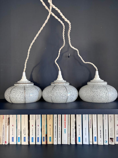 Trio de baladeuses "Globes mouchetés" en verre - 1970.