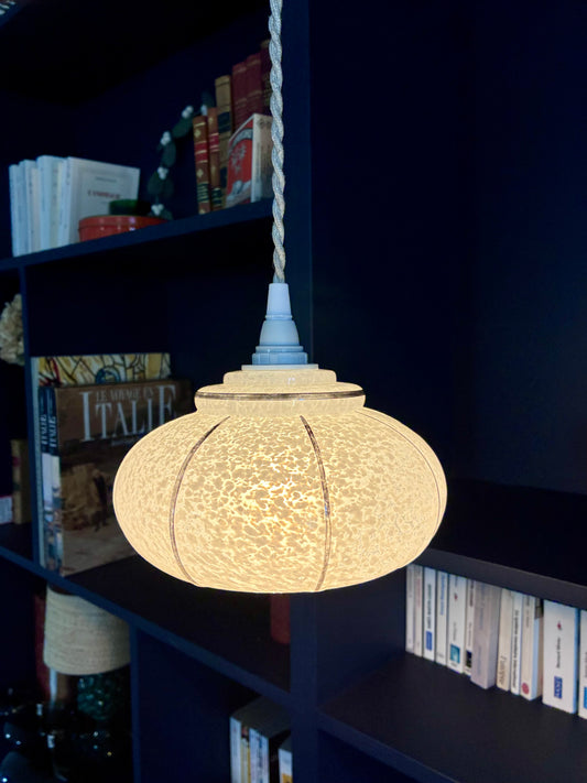 Trio de baladeuses "Globes mouchetés" en verre - 1970.