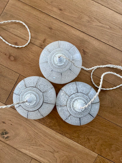 Trio de baladeuses "Globes mouchetés" en verre - 1970.