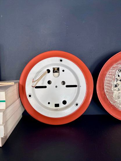 Paire d'appliques 70's en verre taillé.