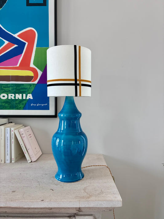 Lampe "Poire" en céramique bleu vif - 1970.