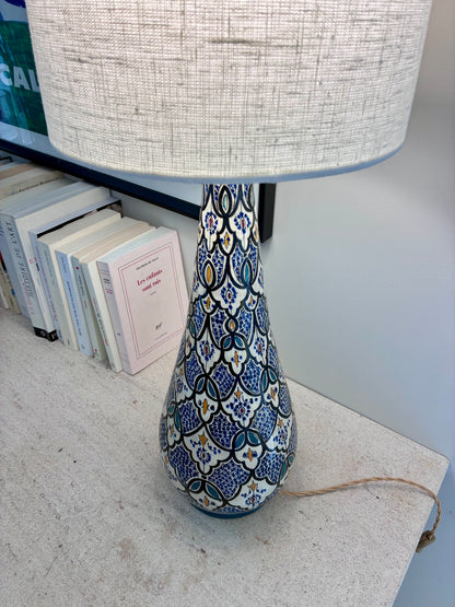 Grande lampe marocaine en céramique émaillée - 1970.