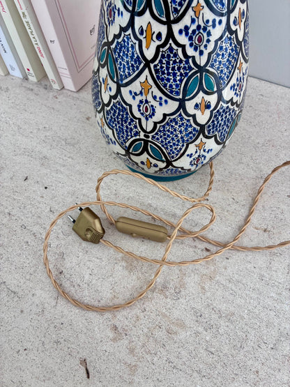 Grande lampe marocaine en céramique émaillée - 1970.
