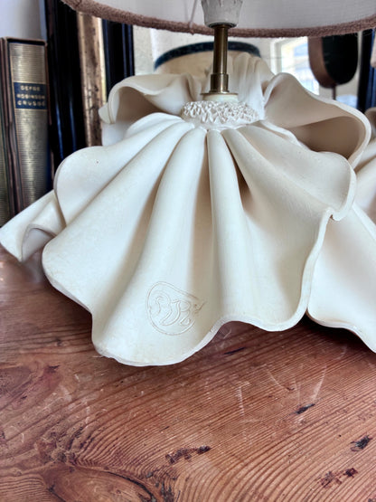 Paire de lampes "Etoffe" en argile - Raynal-Garcin Rémie - 1970.