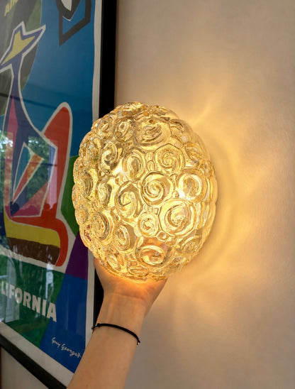 Trio d'appliques "Bubble" en verre ambré - 1960.