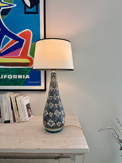 Grande lampe marocaine en céramique émaillée - 1970.