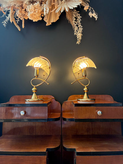 Paire de lampes "Coquillages" en laiton - 1970.