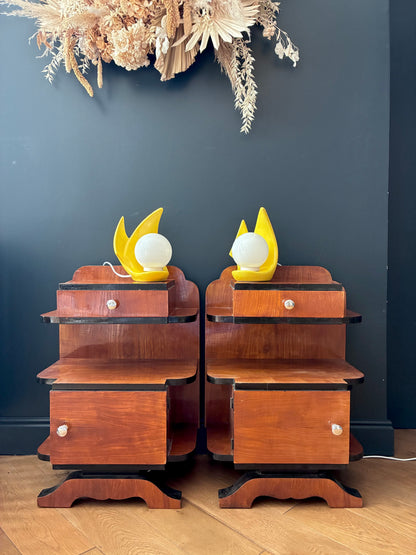 Paire de lampes POP jaune vif - 1980.