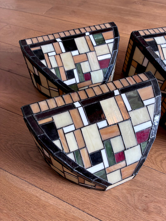 Ensemble de 4 appliques "Mosaïque" en verre - 1970.