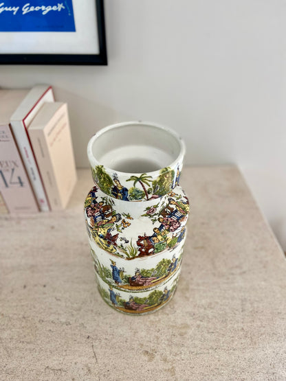 Ceramic vase with Asian motifs - circa 1950.