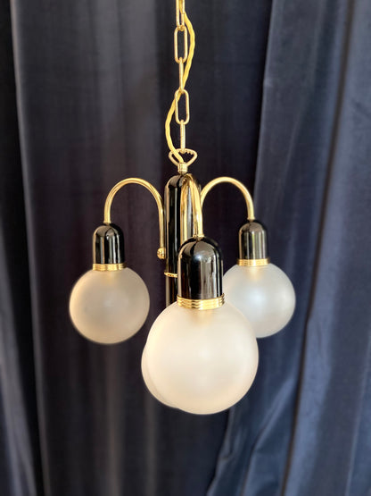 "Solken-Leuchten" pendant light in brass and metal - circa 1970.