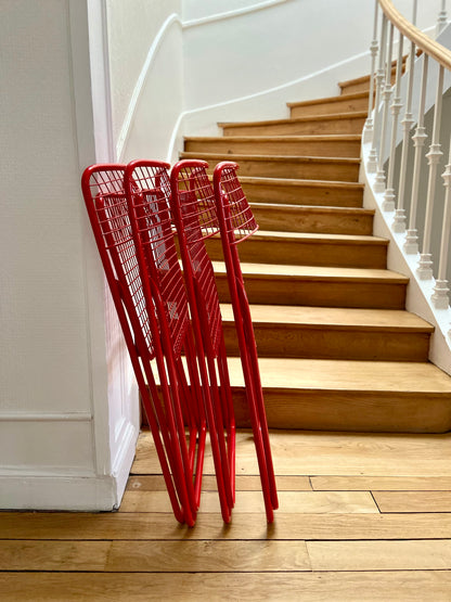 Set of 4 "Ted Ned" lacquered metal chairs by Niels Gammelgaard - circa 1980.