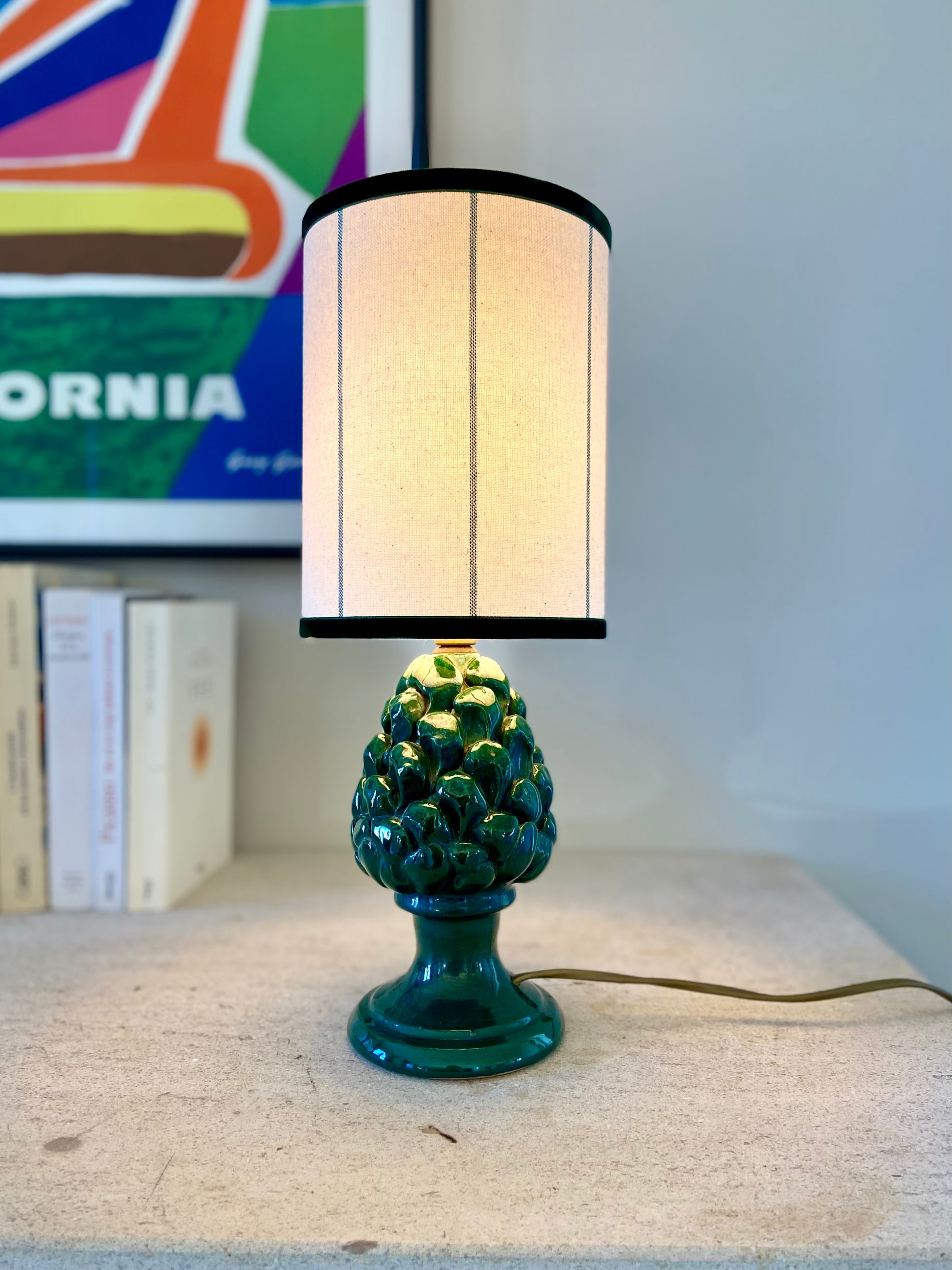 Lampe "Pomme de pin" en céramique italienne - 1970.