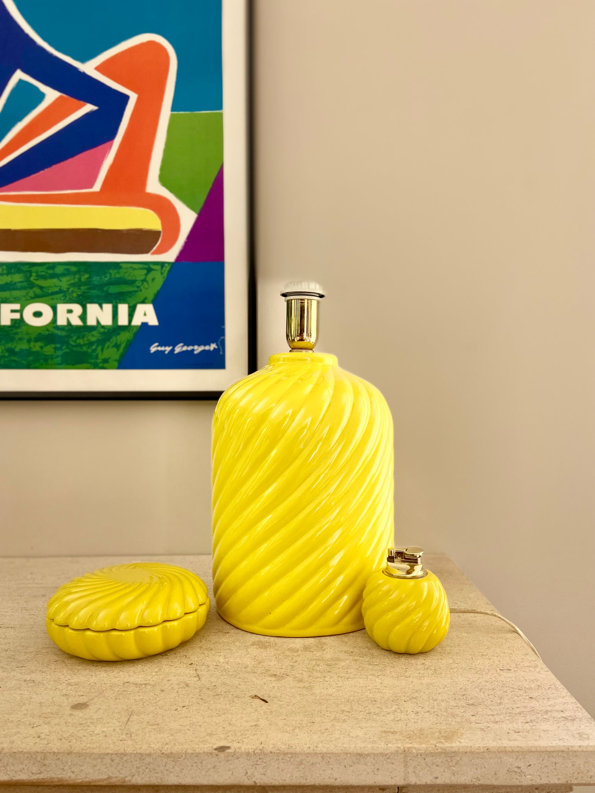 Triptyque en céramique émaillée Tommaso Barbi - 1970.