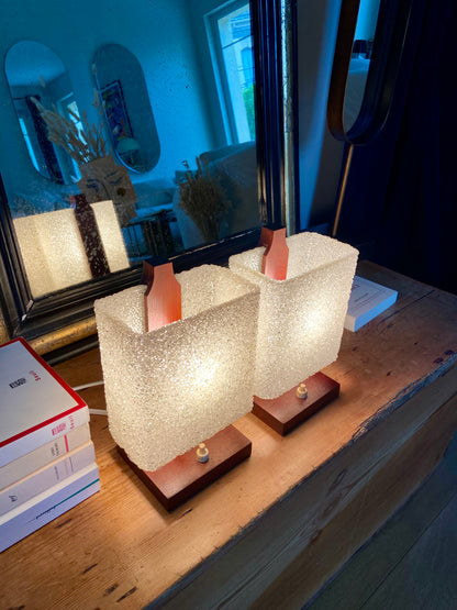 Paire de lampes de chevet cubique - 1960.