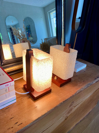 Paire de lampes de chevet cubique - 1960.