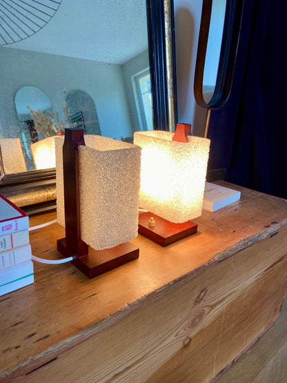 Paire de lampes de chevet cubique - 1960.