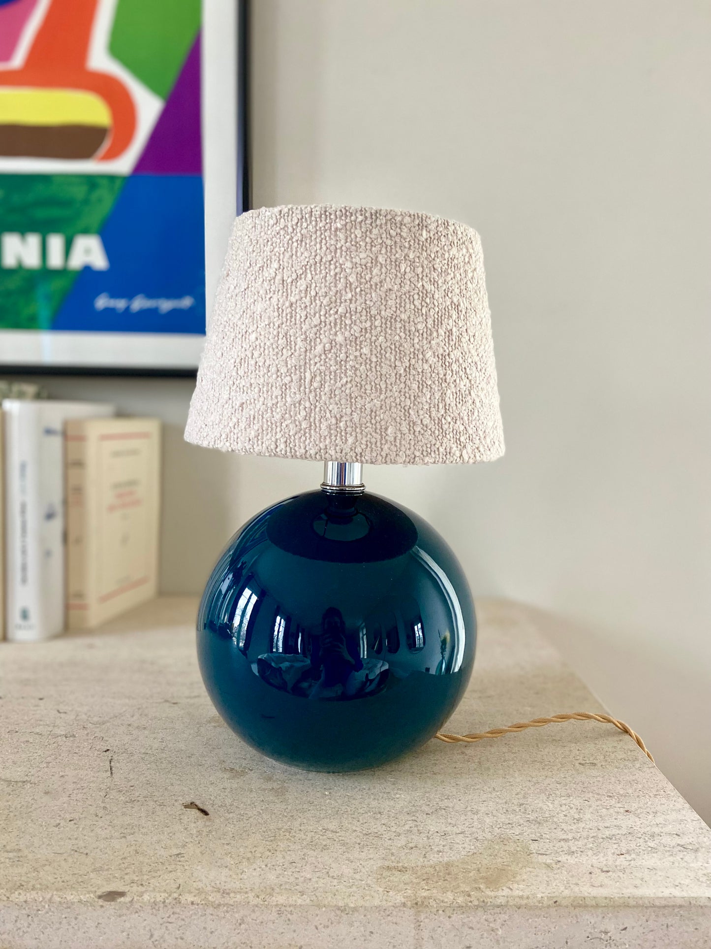 Petite lampe "BLUE" 70's en céramique