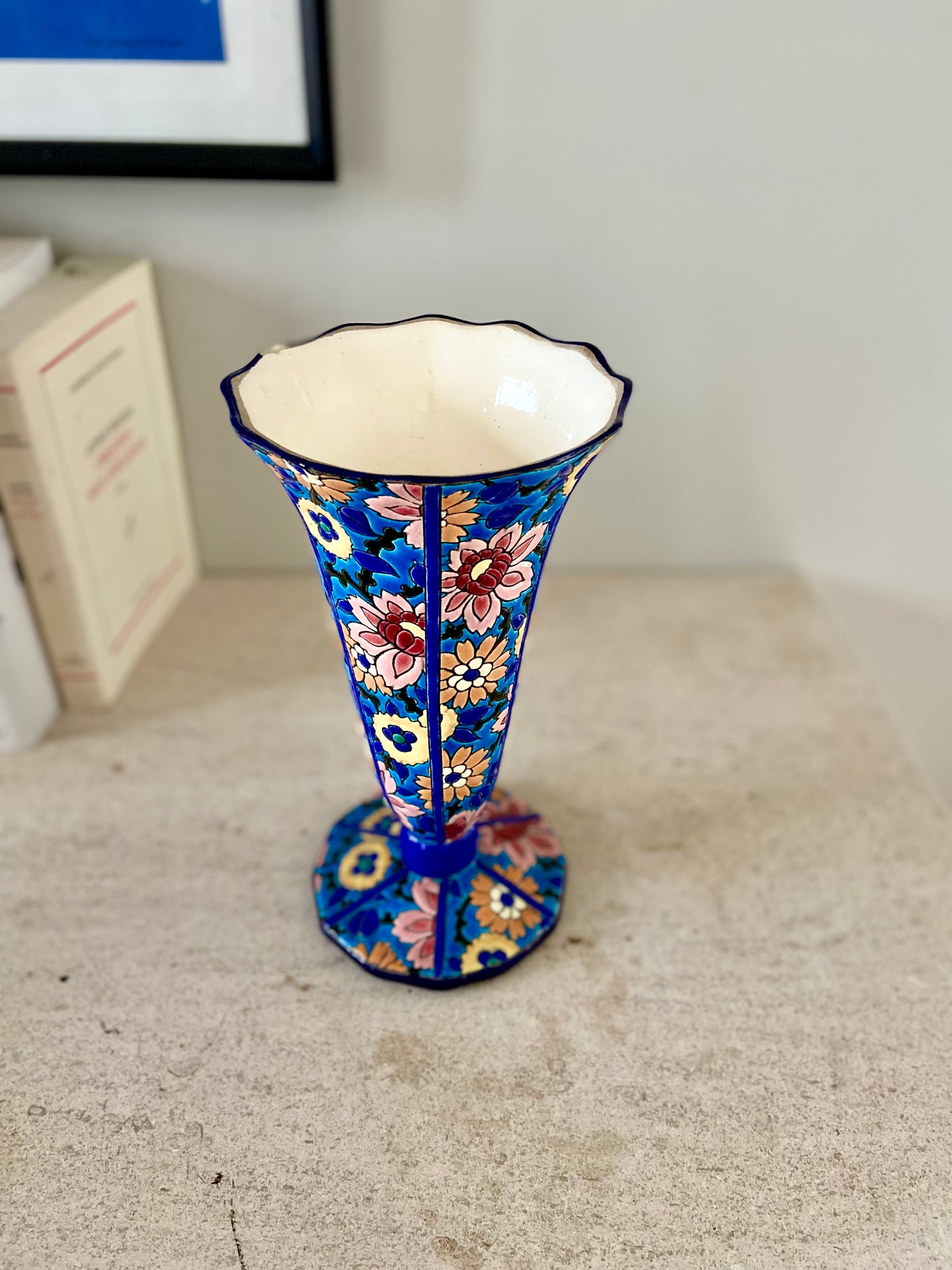 Earthenware vase from LONGWY - circa 1950.