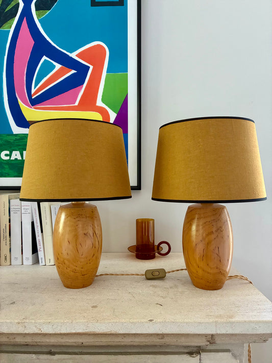Pair of "Autumn" wooden lamps - 1970.