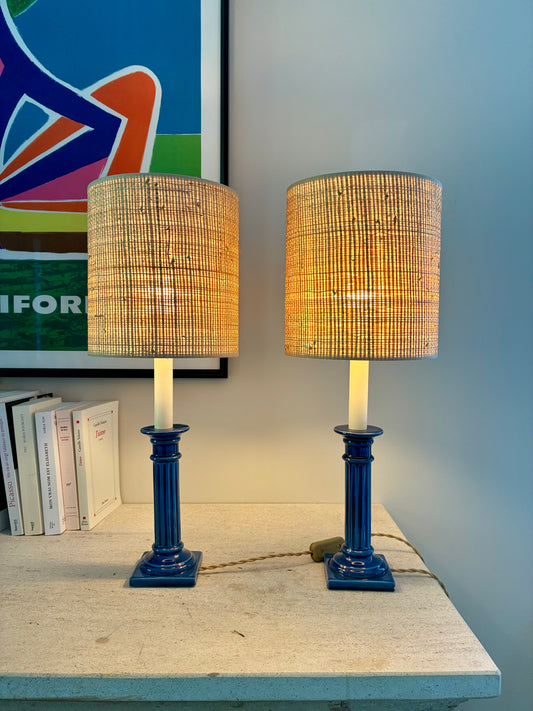 Paire de lampes de chevet "Blue Sky" en céramique - 1970.