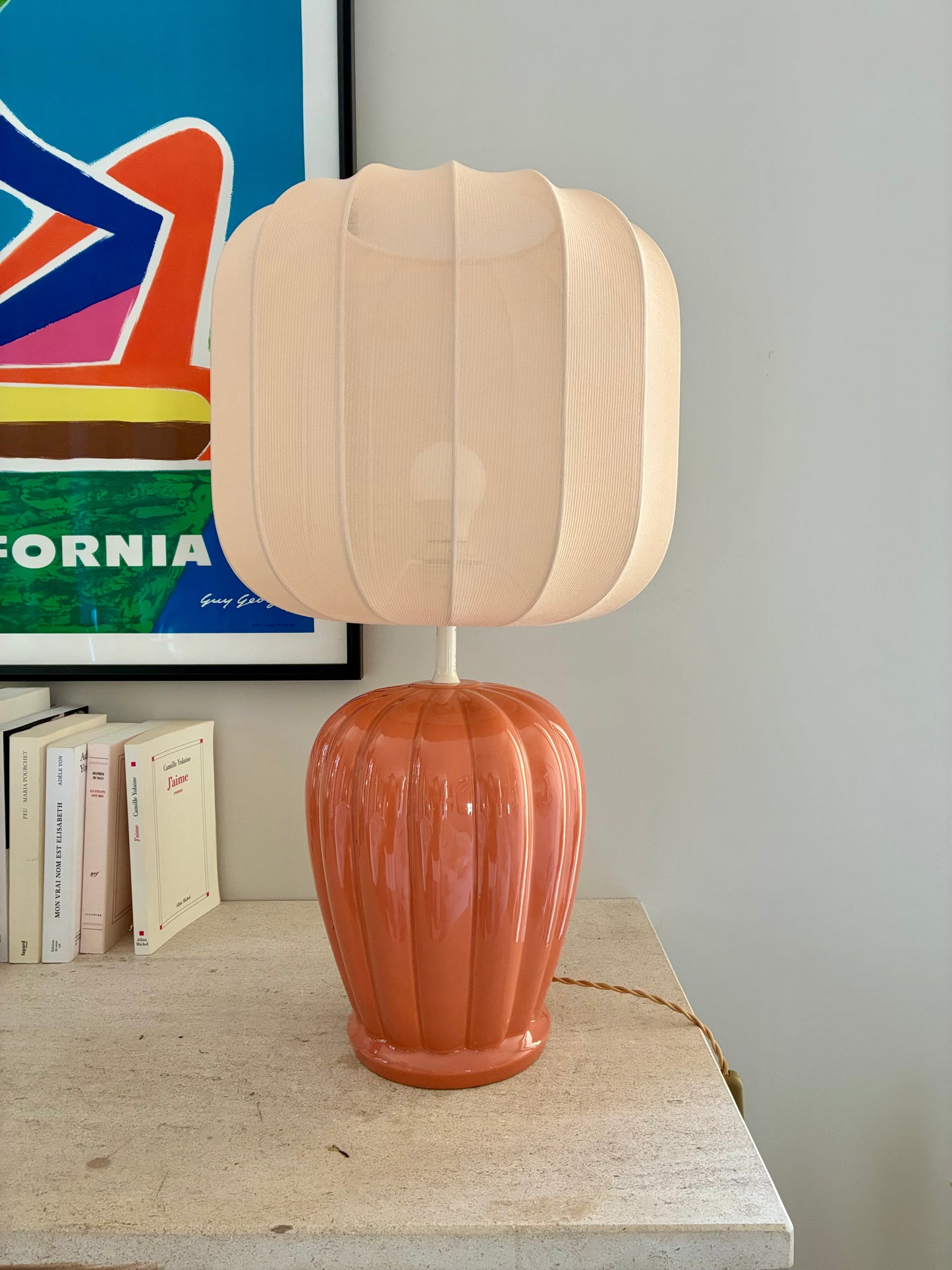 Grande lampe "Montgolfière" en céramique - 1970.