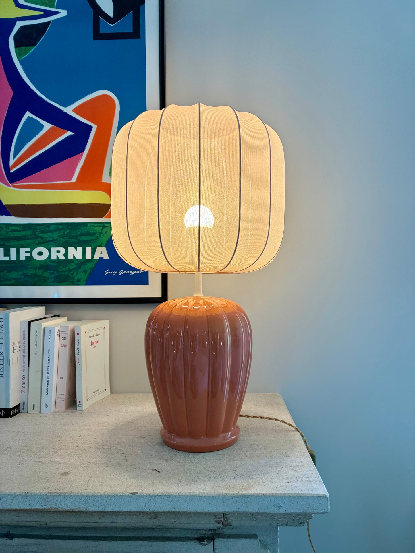 Grande lampe "Montgolfière" en céramique - 1970.
