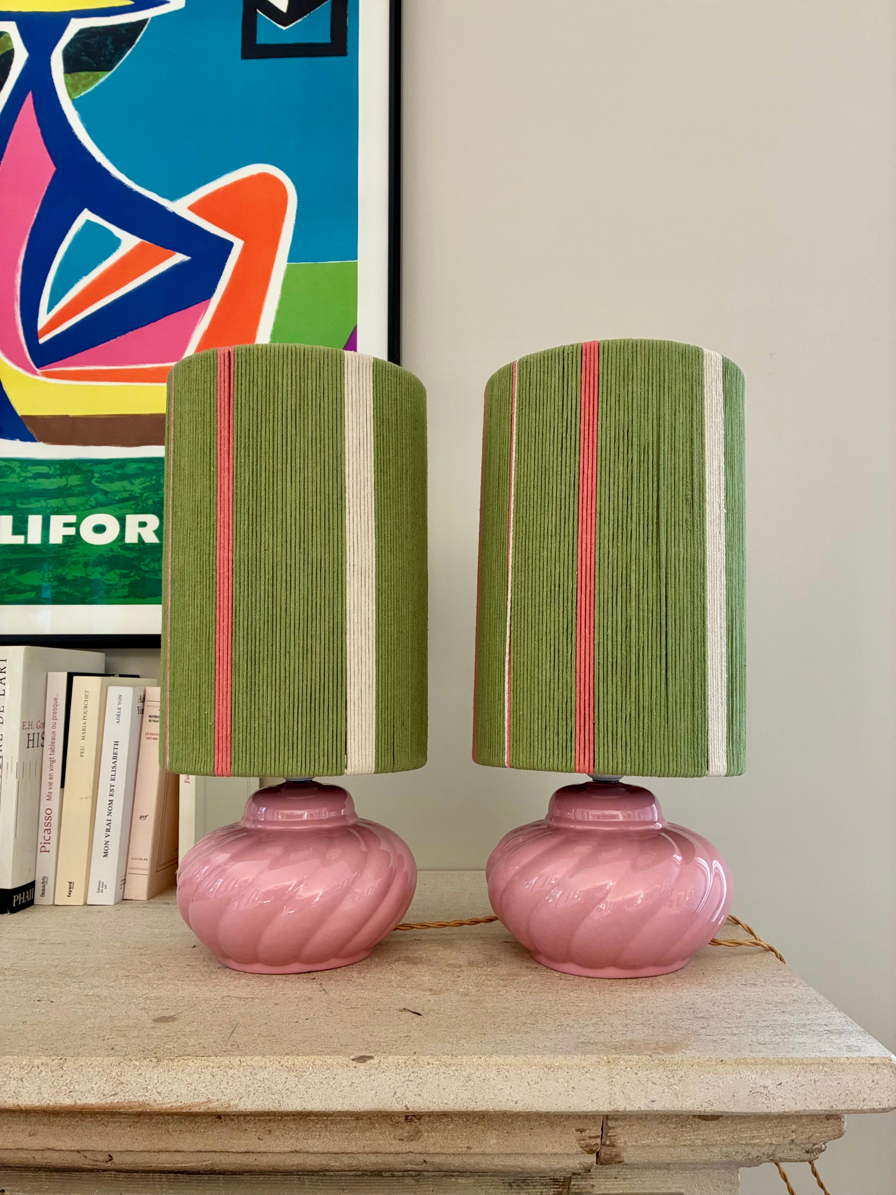 Paire de lampes "Candy" en céramique - 1970.