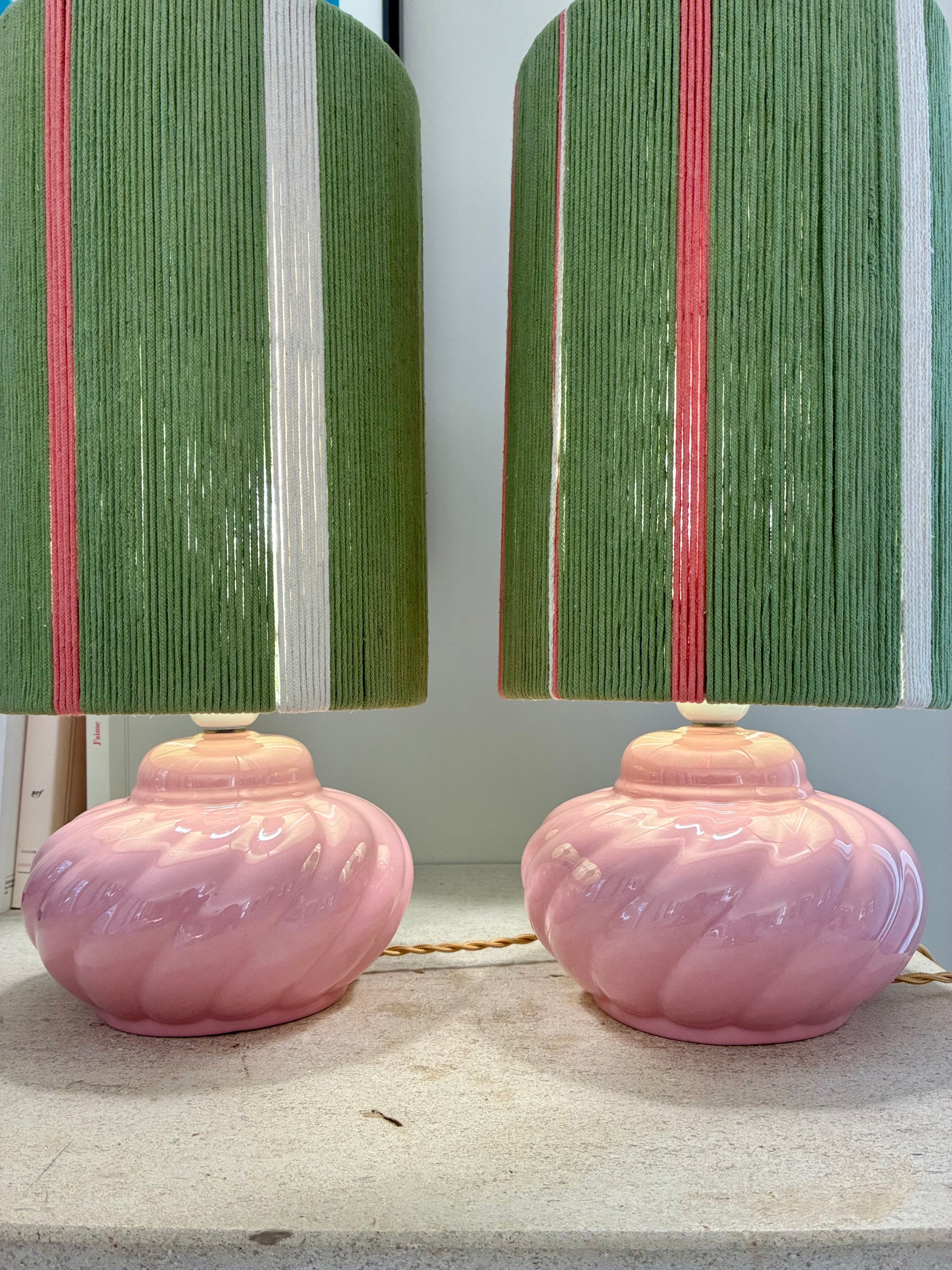 Paire de lampes "Candy" en céramique - 1970.