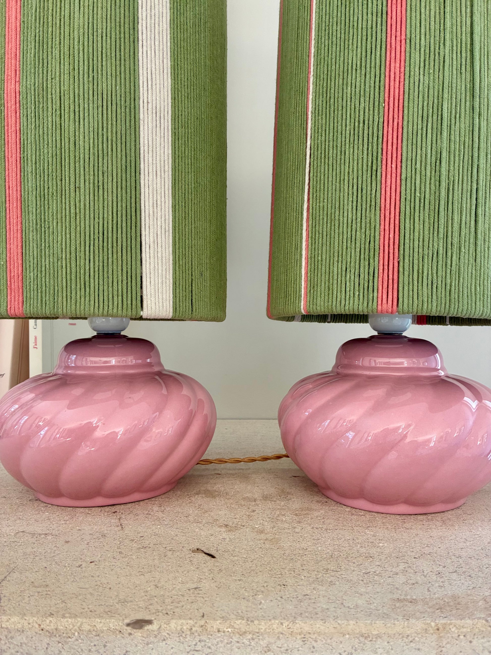 Paire de lampes "Candy" en céramique - 1970.
