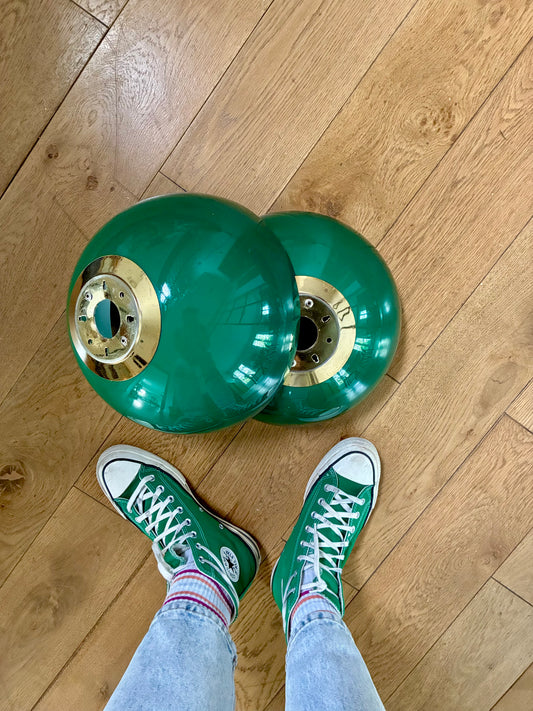 Paire de suspensions 70's vertes - 1970.