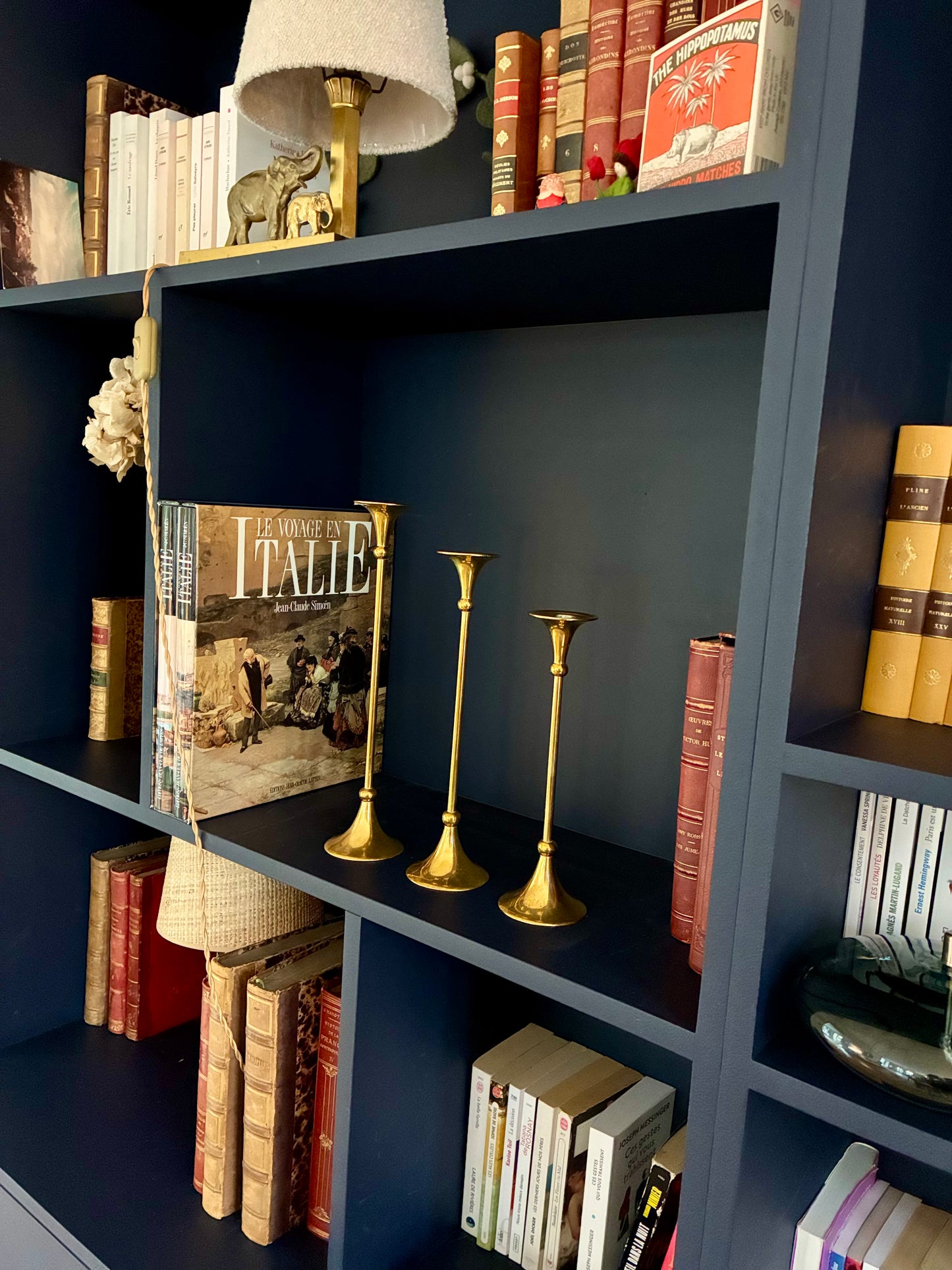 Trio de bougeoirs "Trompettes" en laiton  - 1960.