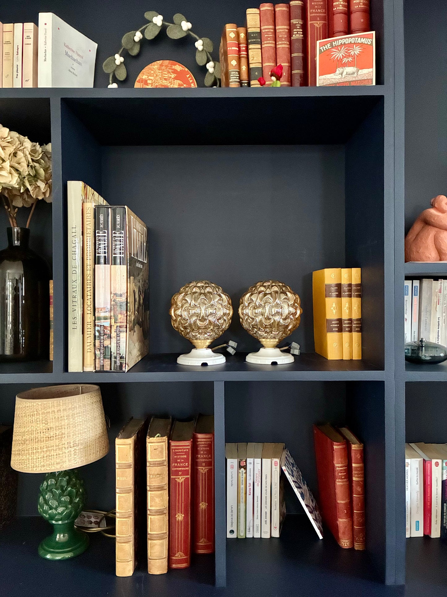 Paire d'appliques "Globes" en verre et céramique - 1970.