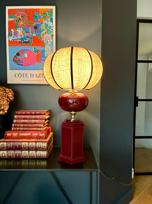 Lampe "Cosmos" en résine bordeaux - 1970.