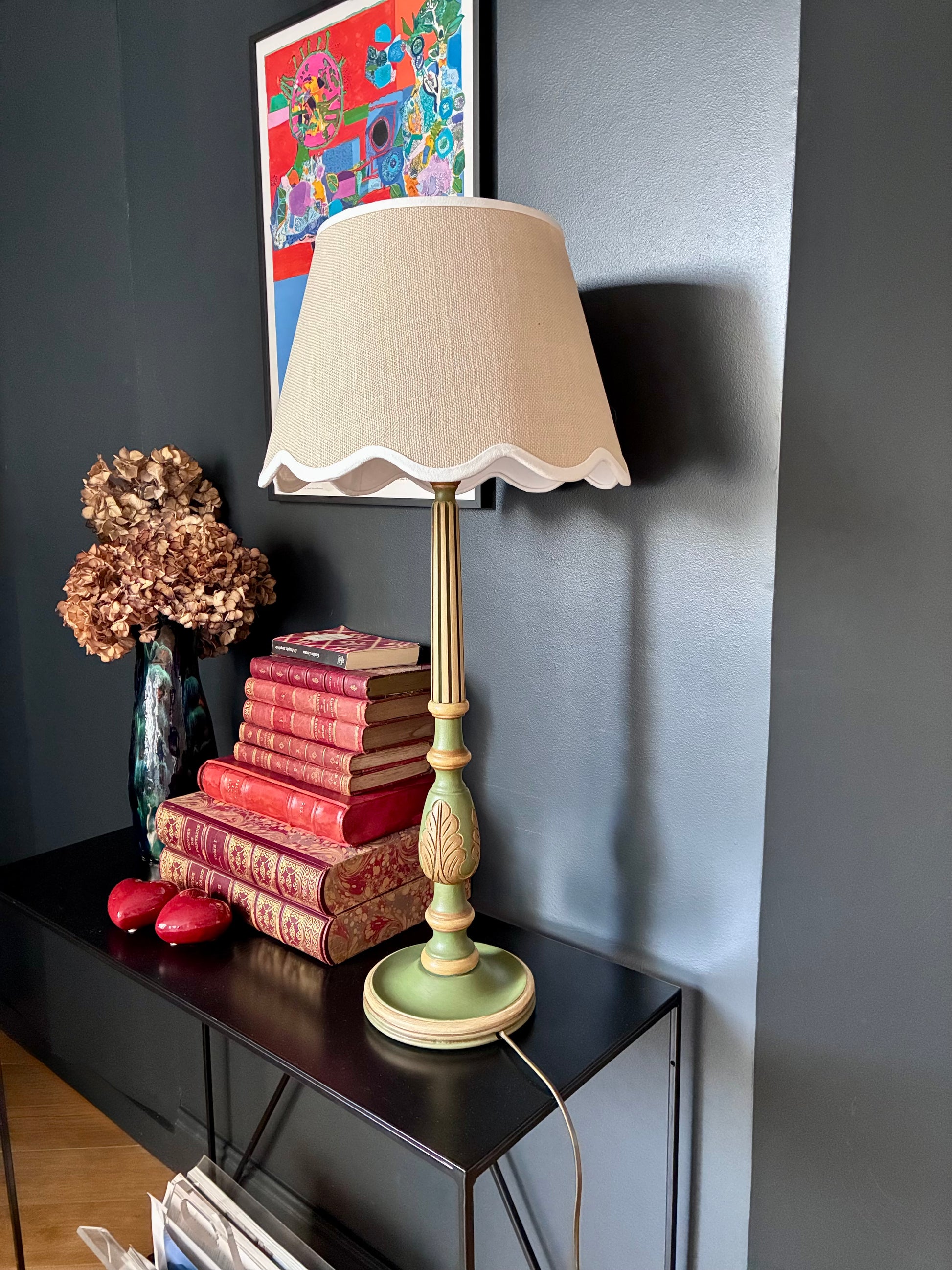 Lampe "Feuillage" en bois sculpté - 1970.