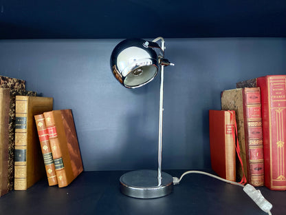 Lampe esprit "Eye-ball" en métal chromé